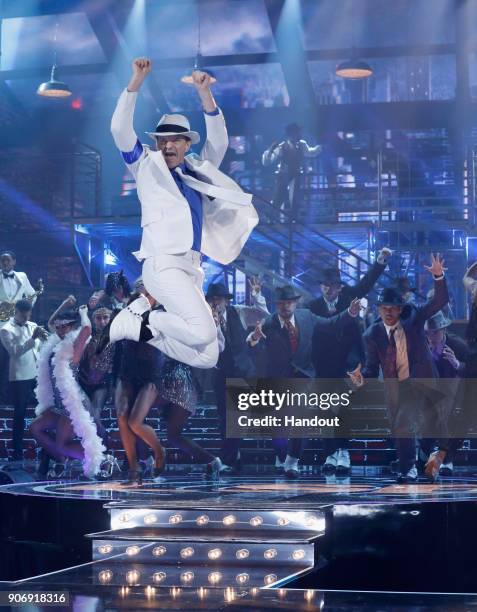 In this handout photo provided by Paramount Network Neil Patrick Harris performs onstage during Lip Sync Battle Live: A Michael Jackson Celebration...