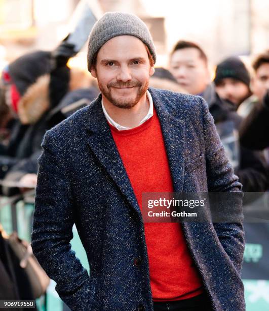 Daniel Brühl arrives at AOL Build on January 18, 2018 in New York City.