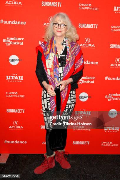 Actor Blythe Danner attends the Volunteer Screening Of "Hearts Beat Loud" Premiere during the 2018 Sundance Film Festival at Park City Library on...