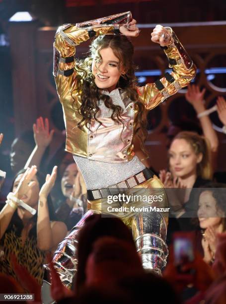 Hailee Steinfeld performs onstage during Lip Sync Battle Live: A Michael Jackson Celebration at Dolby Theatre on January 18, 2018 in Hollywood,...