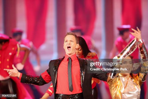 Neil Patrick Harris performs onstage during Lip Sync Battle Live: A Michael Jackson Celebration at Dolby Theatre on January 18, 2018 in Hollywood,...