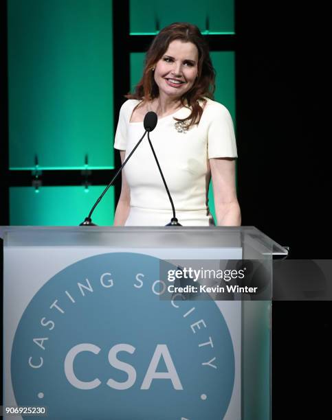 Geena Davis attends the Casting Society Of America's 33rd Annual Artios Awards at The Beverly Hilton Hotel on January 18, 2018 in Beverly Hills,...