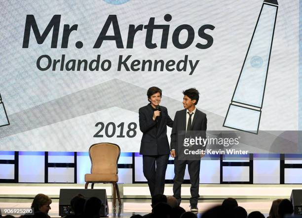 Tig Notaro and Orlando Kennedy attend the Casting Society Of America's 33rd Annual Artios Awards at The Beverly Hilton Hotel on January 18, 2018 in...
