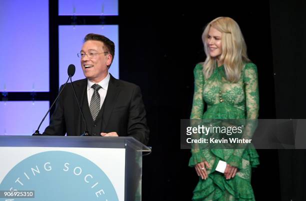 Kevin Huvane and Nicole Kidman attend the Casting Society Of America's 33rd Annual Artios Awards at The Beverly Hilton Hotel on January 18, 2018 in...