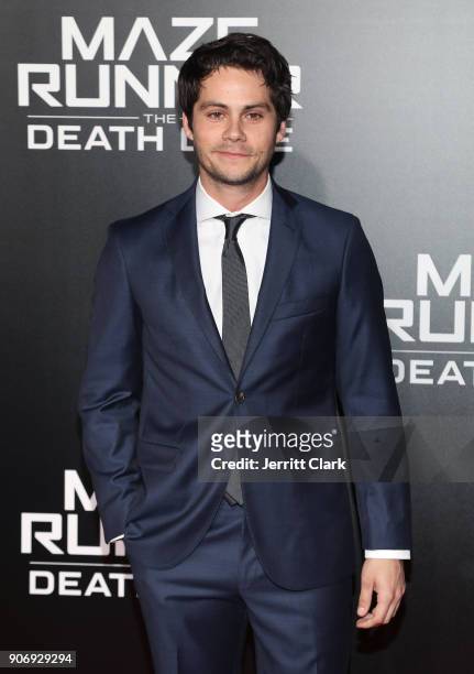 Actor Dylan O'Brien attends the fan screening of 20th Century Fox's "Maze Runner: The Death Cure" at AMC Century City 15 theater on January 18, 2018...