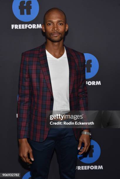 Sedale Threatt arrives at Freeform Summit on January 18, 2018 in Hollywood, California.