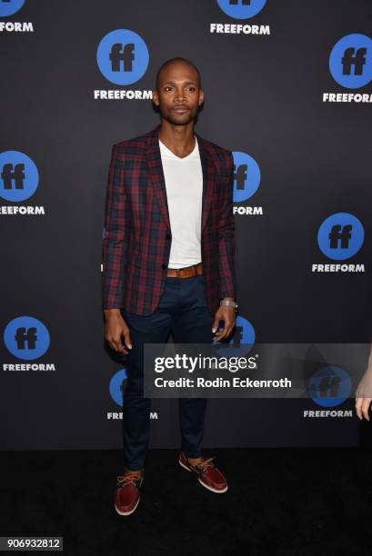 Sedale Threatt arrives at Freeform Summit on January 18, 2018 in Hollywood, California.