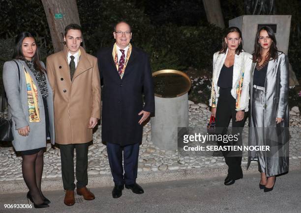 Prince Albert II of Monaco , his sister Princess Stephanie of Monaco , her daughter Pauline Ducruet , her son Louis Ducruet and his girlfriend Marie...