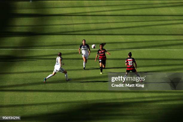 Rasamee Phonsongkham of the Wanderers controls the ball during the round 12 W-League match between the Western Sydney Wanderers and the Melbourne...