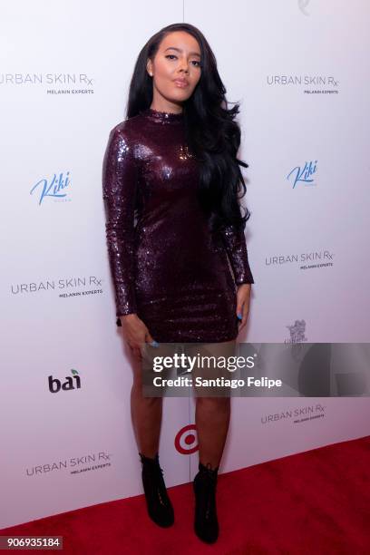 Angela Simmons attends the launch of Urban Skin RX on January 18, 2018 in New York City.