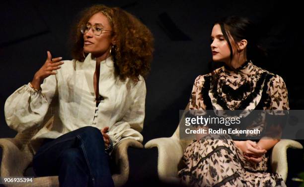 Elaine Welteroth and Katie Stevens speak on stage at Freeform Summit on January 18, 2018 in Hollywood, California.