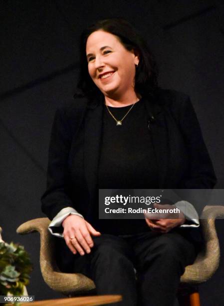 Marlene King speaks on stage at Freeform Summit on January 18, 2018 in Hollywood, California.