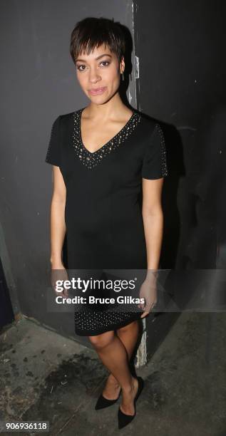 Cush Jumbo poses backstage at The 33rd Annual Artios Awards given for excellence in casting at Stage 48 on January 18, 2018 in New York City.