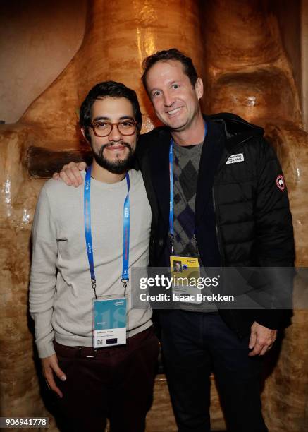 Carlos Lopez Estrada and Trevor Groth, Director of Programming, Sundance Film Festival attend the "Blindspotting" world premiere afterparty during...