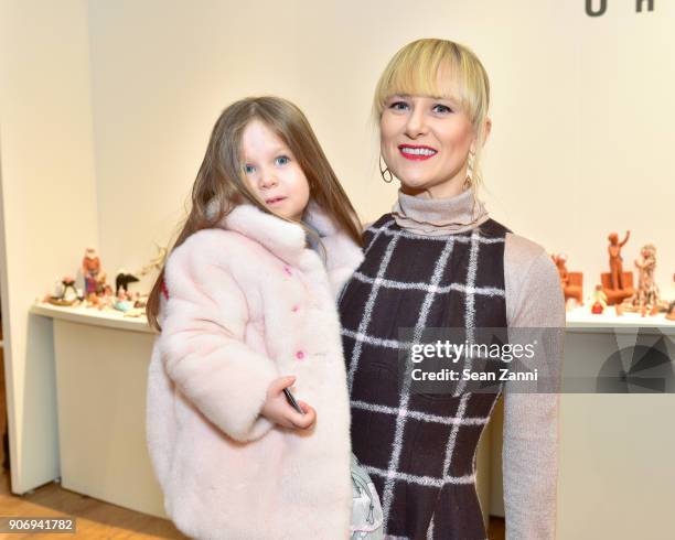 Vivienne Flom and Founder of Art de Fete Svitlana Flom attends Outsider Art Fair New York 2018 - VIP Early Access Preview at Metropolitan Pavilion on...