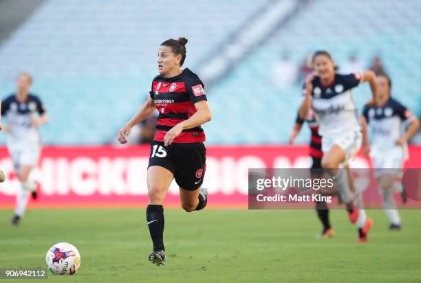 Talitha Kramer of the Wanderers controls the ball during the round 12 W-League match between the Western Sydney Wanderers and the Melbourne Victory...