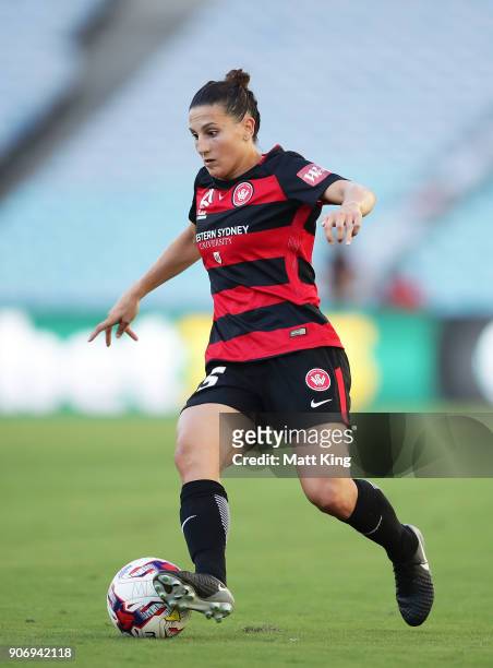 Talitha Kramer of the Wanderers controls the ball during the round 12 W-League match between the Western Sydney Wanderers and the Melbourne Victory...