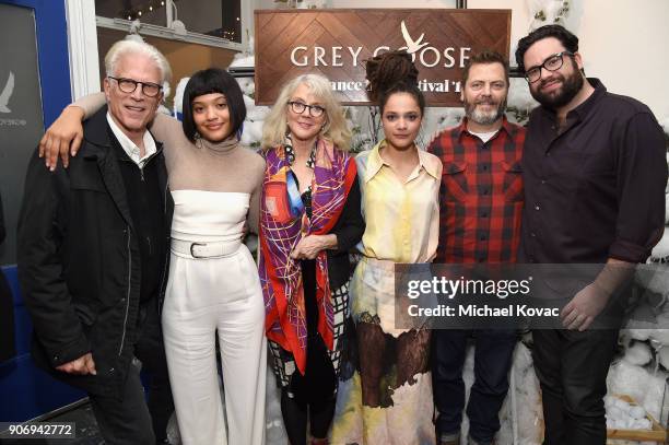 Ted Danson, Kiersey Clemons, Blythe Danner, Sasha Lane, Nick Offerman and director Brett Haley attend the "Hearts Beat Loud" after-party at the Grey...