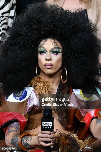 Personality Aja visits Build Series to discuss "RuPaul's Drag Race: All Stars" at Build Studio on January 18, 2018 in New York City.