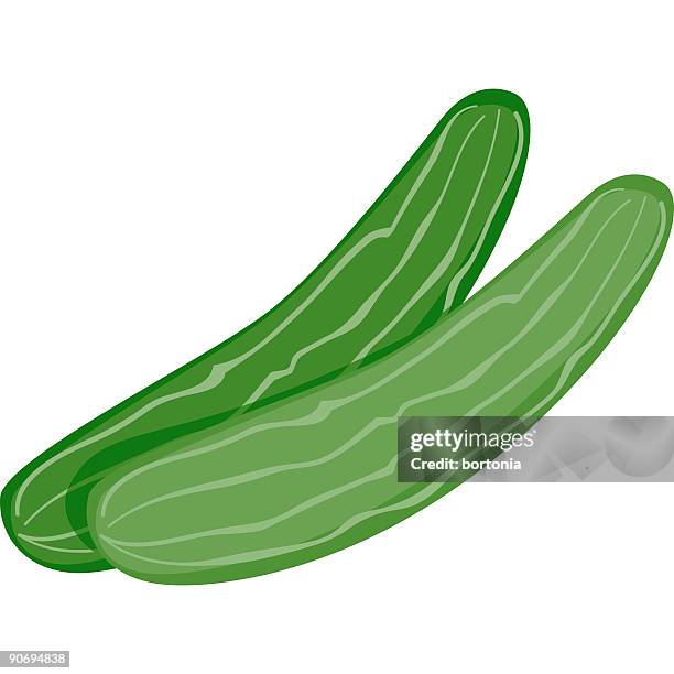 stockillustraties, clipart, cartoons en iconen met veggie-cucumber - komkommer