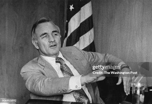 Director, Stansfield Turner in his office at the CIA Headquarters in Langley, Virginia on June 24, 1977.