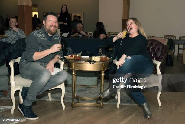 Attendees at the premiere of season 2 of HBO's Crashing enjoy themselves at Block41 on January 18, 2018 in Seattle, Washington.