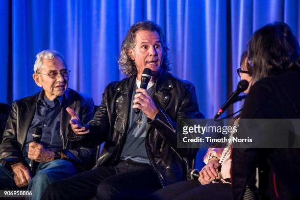George Shapiro, Terry Wollman, Aimee Hyatt and Scott Goldman speak at The GRAMMY Museum on January 18, 2018 in Los Angeles, California.