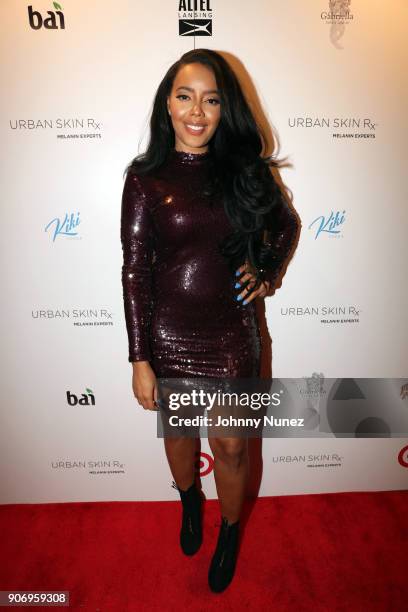 Angela Simmons attends Urban Skin RX hosted by Eva Marcille on January 18, 2018 in New York City.