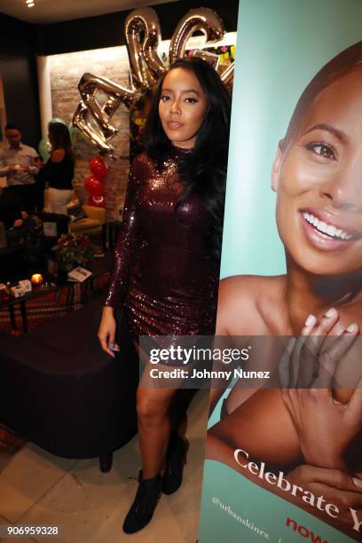 Angela Simmons attends Urban Skin RX hosted by Eva Marcille on January 18, 2018 in New York City.