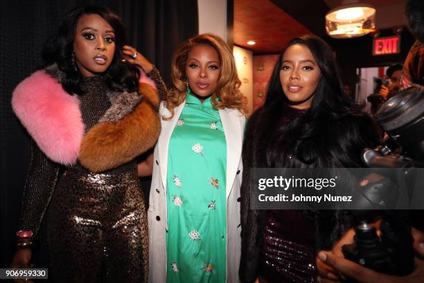 Remy Ma, Eva Marcille, and Angela Simmons attend Urban Skin RX hosted by Eva Marcille on January 18, 2018 in New York City.