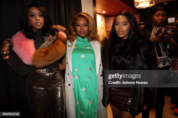 Remy Ma, Eva Marcille, and Angela Simmons attend Urban Skin RX hosted by Eva Marcille on January 18, 2018 in New York City.