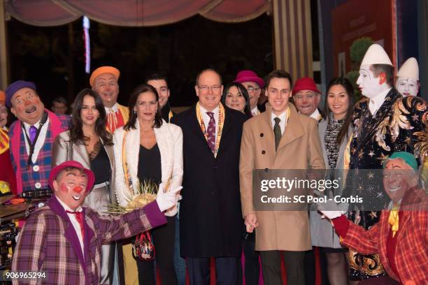 Pauline Ducruet, Princess Stephanie of Monaco, Prince Albert II of Monaco and Louis Ducruet attend the 42nd international circus festival in Monte...