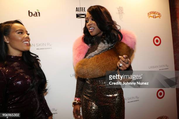 Angela Simmons and Remy Ma attend Urban Skin RX hosted by Eva Marcille on January 18, 2018 in New York City.
