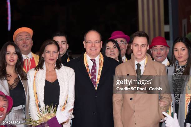 Pauline Ducruet, Princess Stephanie of Monaco, Prince Albert II of Monaco and Louis Ducruet attend the 42nd international circus festival in Monte...