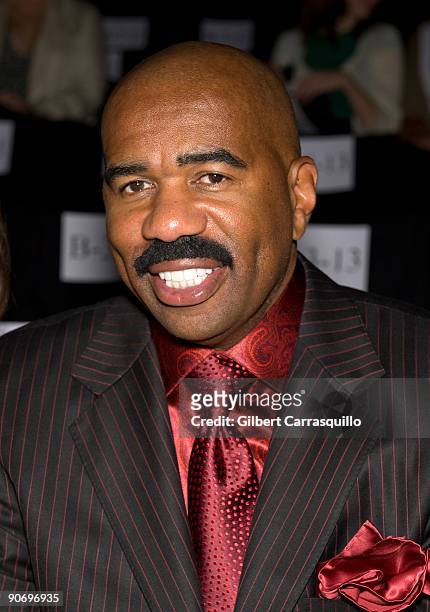 Actor/Comedian Steve Harvey attends Chado Ralph Rucci Spring 2010 during Mercedes-Benz Fashion Week at Bryant Park on September 12, 2009 in New York...