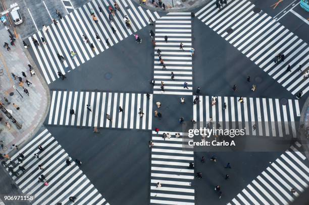 tokyo aerial - straßenmarkierung stock-fotos und bilder