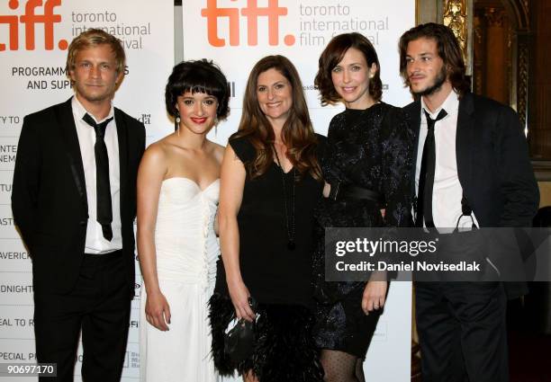 Actor Jeremie Renier, actress Keisha Castle-Hughes, Director Niki Caro, actress Vera Farmiga and actor Gaspard Ulliel attend the "The Vintner's Luck"...