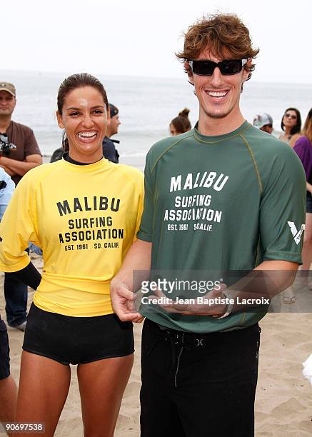 Leonor Varela and Eric Balfour attends the 4th Annual Surfrider Foundation Celebrity Expression Session on September 12, 2009 in Malibu, California.