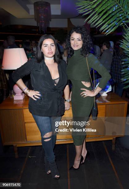 Asa Soltan Rahmati and Golnesa ''GG'' Gharachedaghi attend "A Night In Flight" celebrating Casper's partnership with American Airlines at Delilah on...