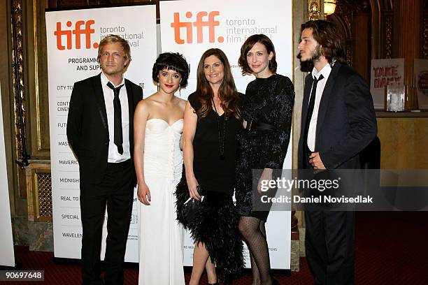 Actor Jeremie Renier, actress Keisha Castle-Hughes, Director Niki Caro, actress Vera Farmiga and actor Gaspard Ulliel attend the "The Vintner's Luck"...