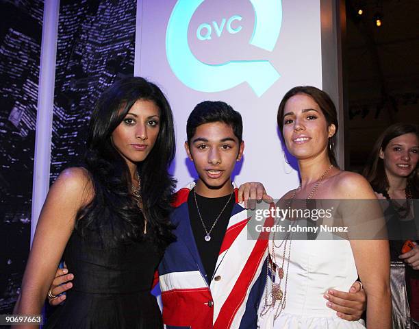 Reshma Shetty, Mark Indelicato and Ana Ortiz attends the QVC Style Live celebration during Mercedes-Benz Fashion Week Spring 2010 at Bryant Park on...