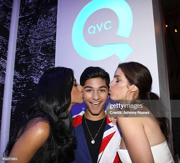 Reshma Shetty, Mark Indelicato and Ana Ortiz attends the QVC Style Live celebration during Mercedes-Benz Fashion Week Spring 2010 at Bryant Park on...