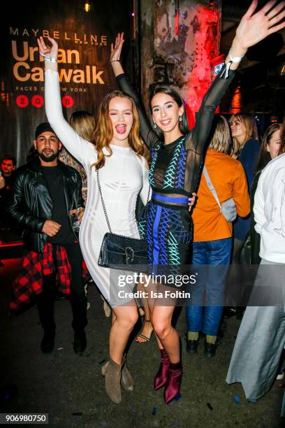 Model and influencer Soraya Eckes and model and influencer Brenda Huebscher during the Maybelline Show 'Urban Catwalk - Faces of New York' at...