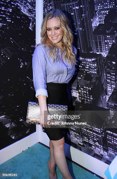 Hilary Duff attends the QVC Style Live celebration during Mercedes-Benz Fashion Week Spring 2010 at Bryant Park on September 12, 2009 in New York...