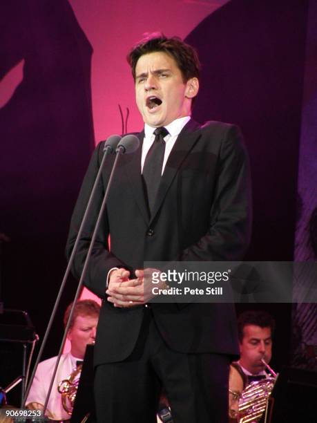 Tenor Gardar Thor Cortes performs on stage at the BBC Proms In The Park at Hyde Park on September 12, 2009 in London, England.