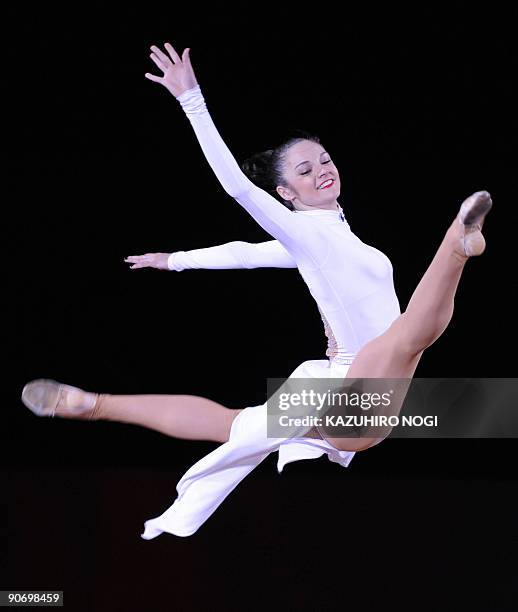 Anna Bessonova of Ukraine performs in the Gala at the Rhythmic Gymnastics World Championships in Ise, in Japan's Mie prefecture on September 13,...
