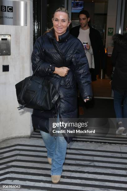 Meg Matthews seen at BBC Radio 2 on January 19, 2018 in London, England.