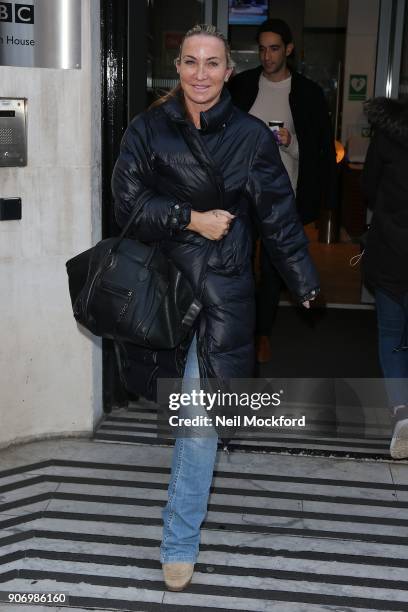 Meg Matthews seen at BBC Radio 2 on January 19, 2018 in London, England.