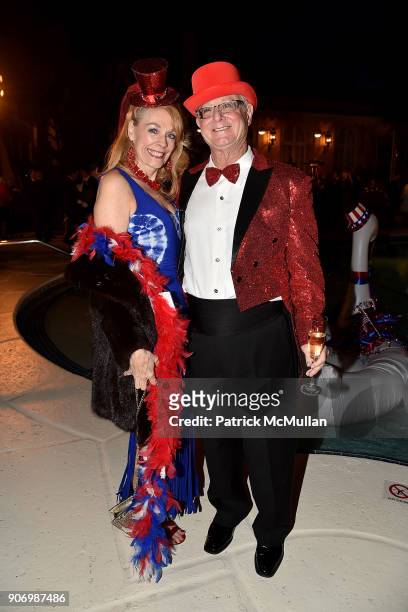 Ann Corwell and Steve Feiertag attend President Trump's one year anniversary with over 800 guests at the winter White House at Mar-a-Lago on January...