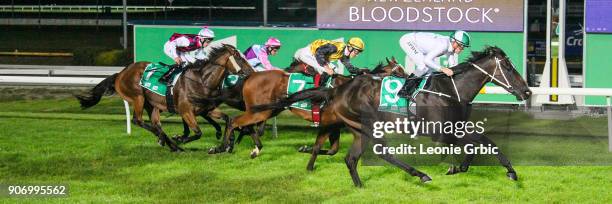 Zero Secrets ridden by Jessica Payne wins the NZB Karaka2018 BM64 Handicap at Cranbourne Racecourse on January 19, 2018 in Cranbourne, Australia.